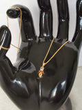 18k gold necklace with sapphire pendant, certificated