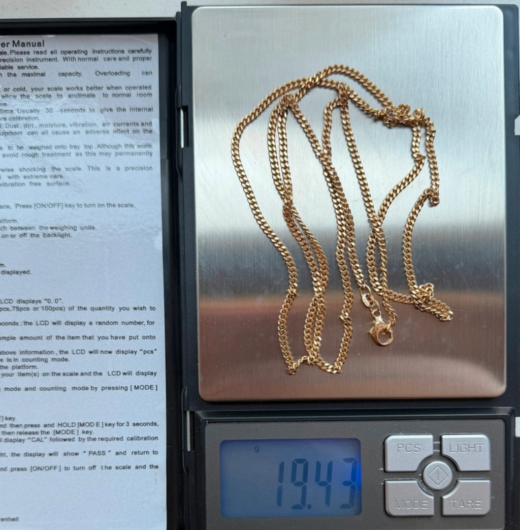 18k Italian gold necklace, gold chain