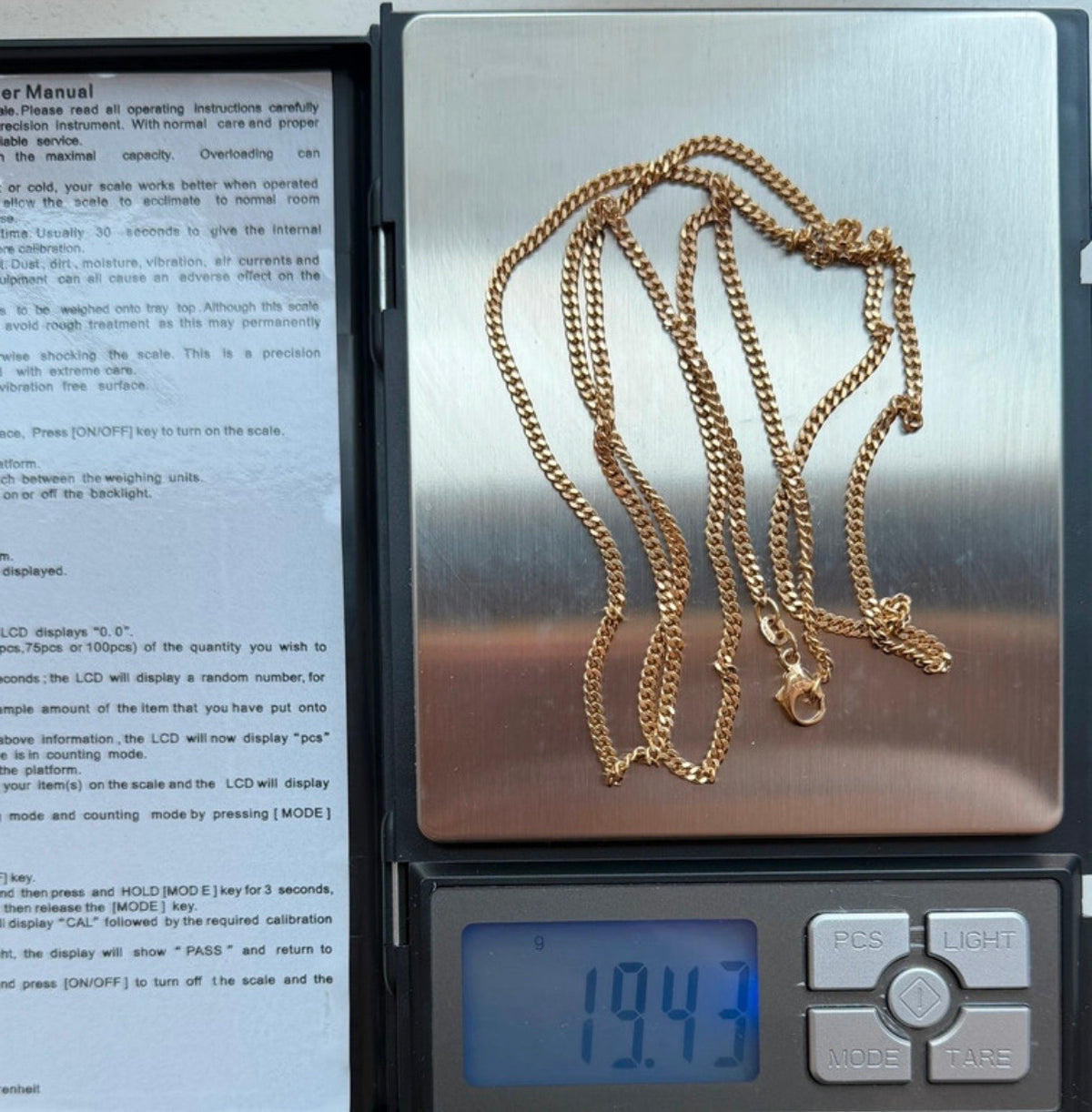 18k Italian gold necklace, gold chain