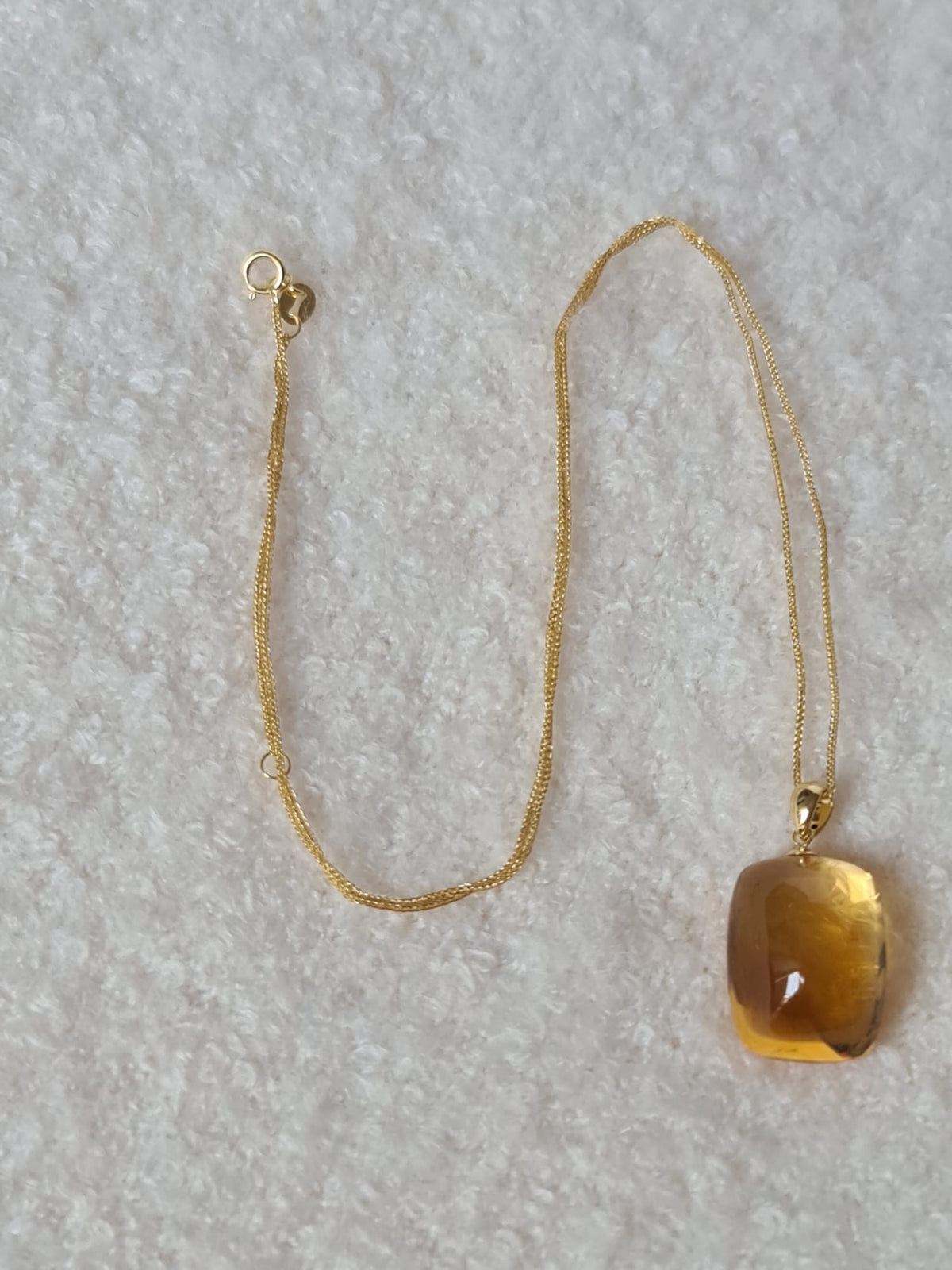 18k gold necklace with natural Citrine-certified