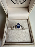 Gold ring with diamonds and tanzanite-certified