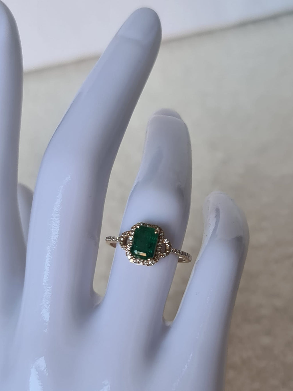 1.39 Ct Octagon Step Cut Natural Emerald 14K Gold
Ring-certified