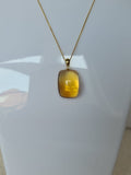 18k gold necklace with natural Citrine-certified