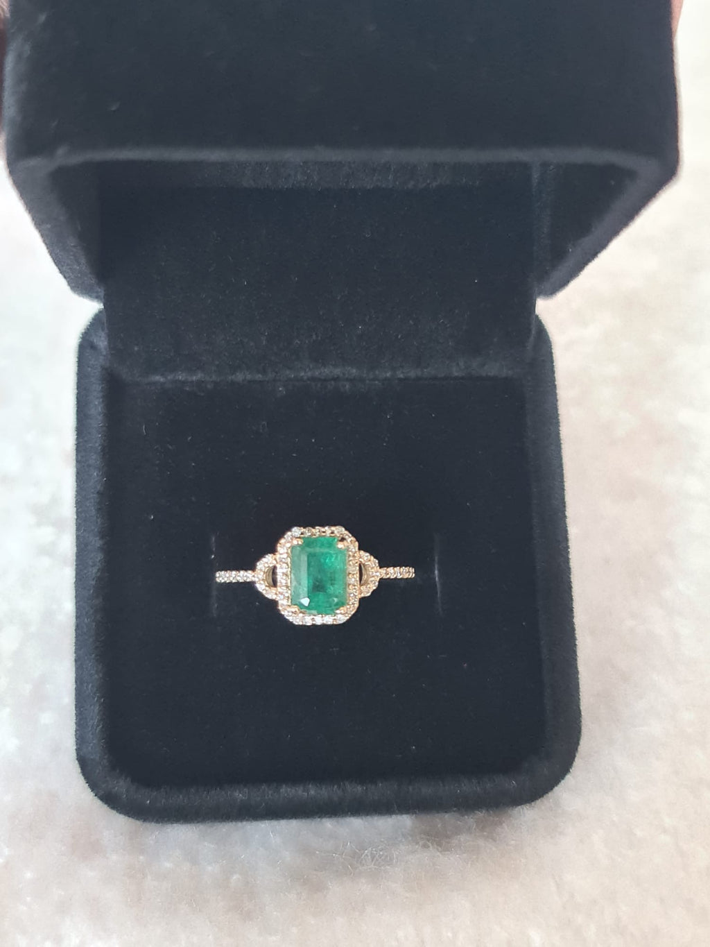 1.39 Ct Octagon Step Cut Natural Emerald 14K Gold
Ring-certified