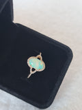 1.39 Ct Oval Cabochon Cut Natural Opal 14K Gold Ring-certified
