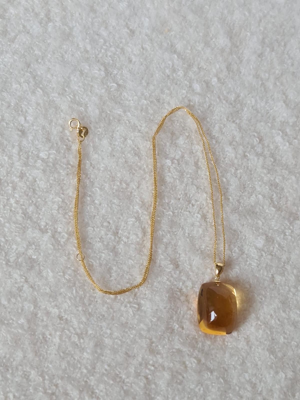 18k gold necklace with natural Citrine-certified