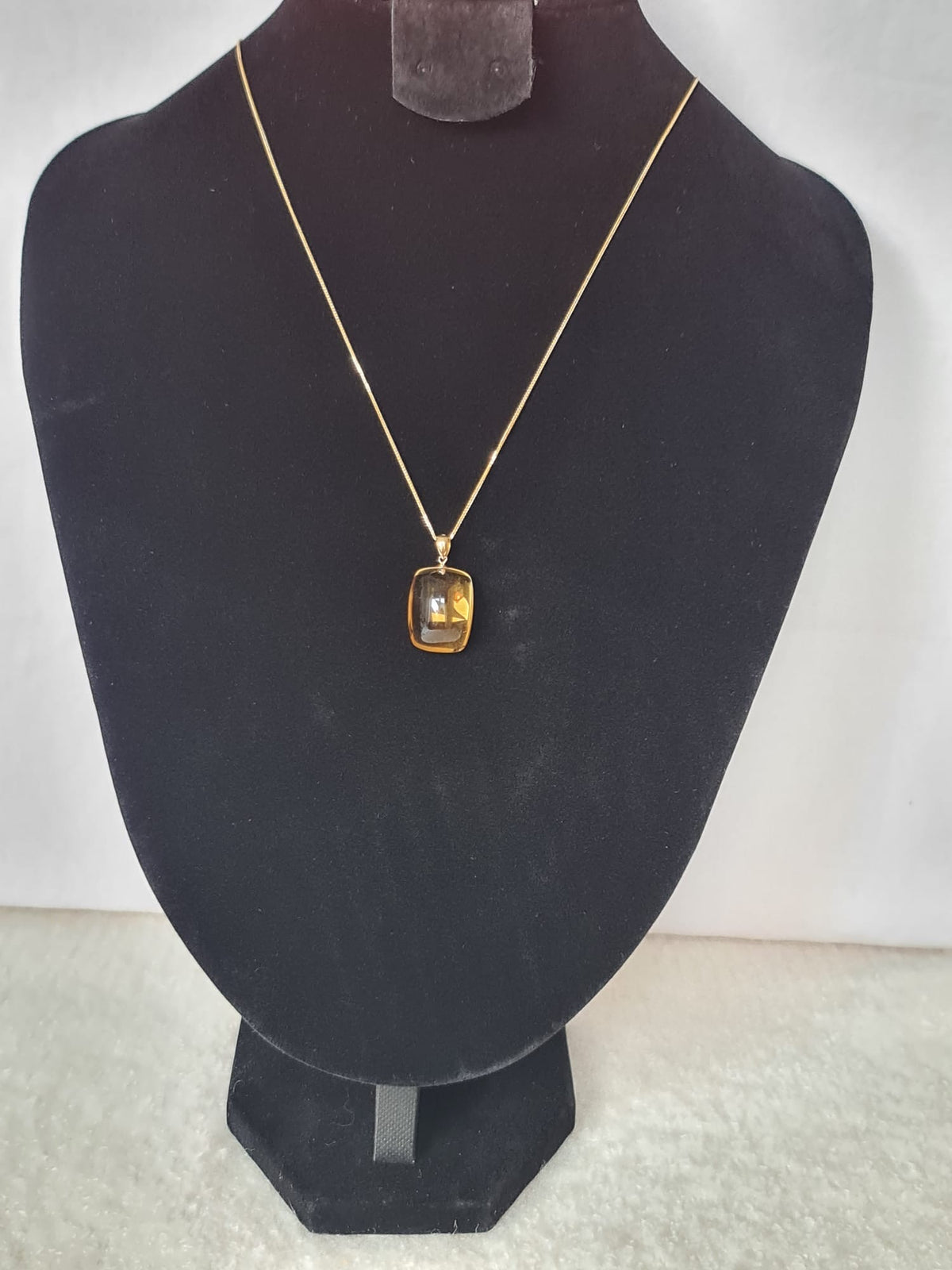 18k gold necklace with natural Citrine-certified