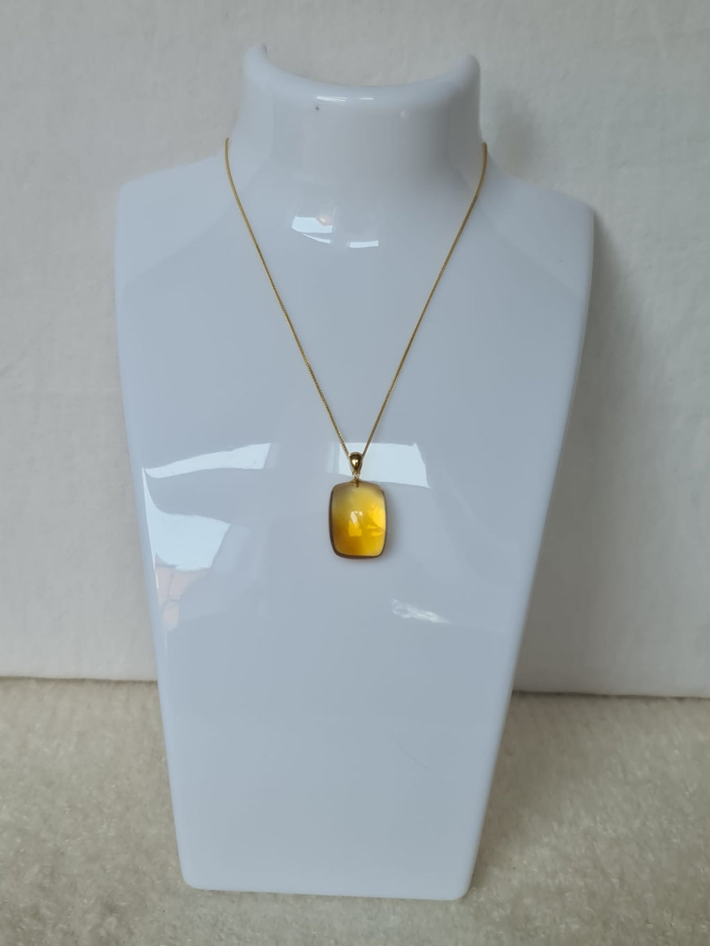 18k gold necklace with natural Citrine-certified