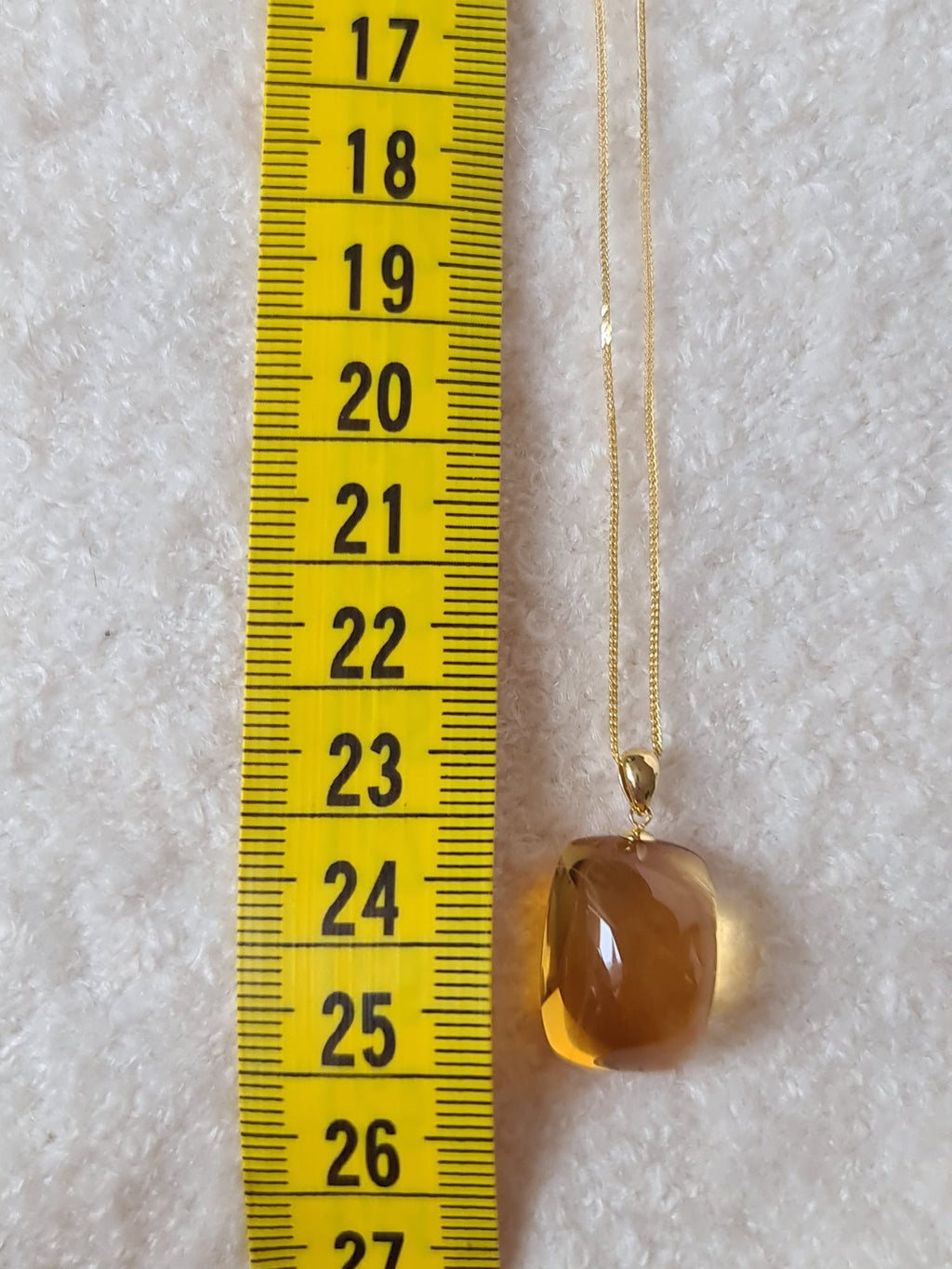 18k gold necklace with natural Citrine-certified