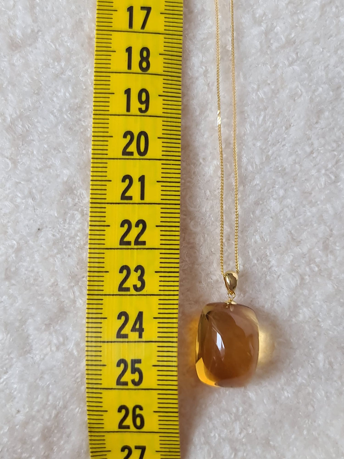 18k gold necklace with natural Citrine-certified