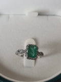 1.75 carat Natural Emerald 950 Platinum Ring with diamond-certified