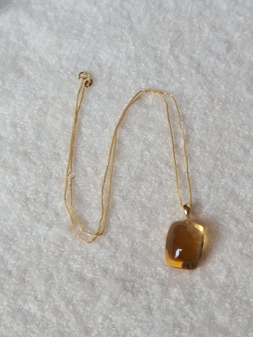 18k gold necklace with natural Citrine-certified