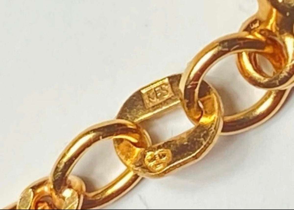 18k Italian gold necklace, gold chain