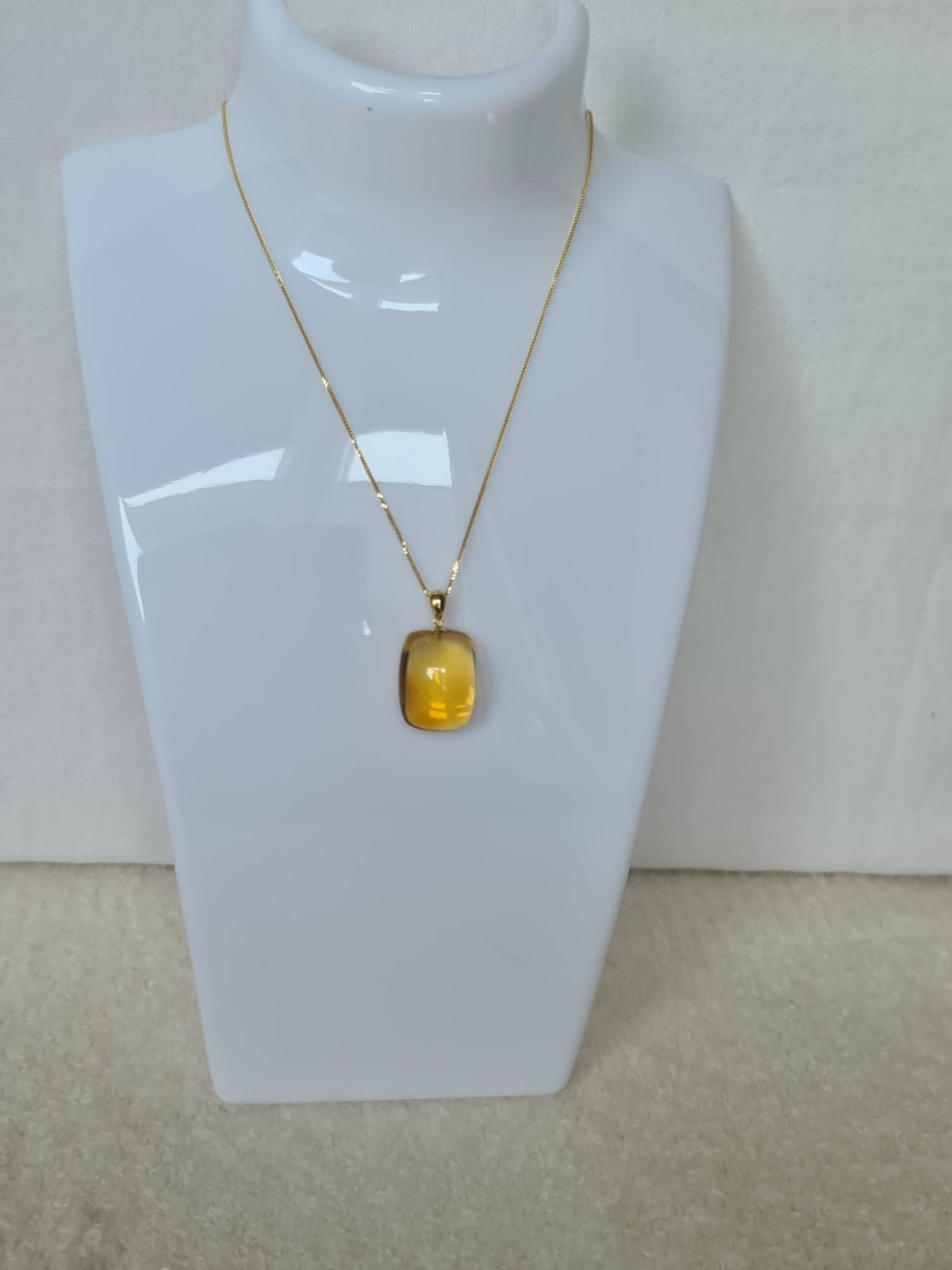 18k gold necklace with natural Citrine-certified