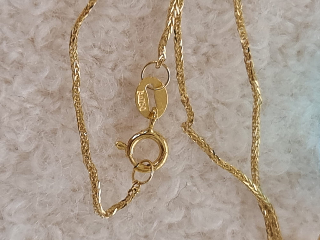 18k gold necklace with natural aquamarine pendant-certified