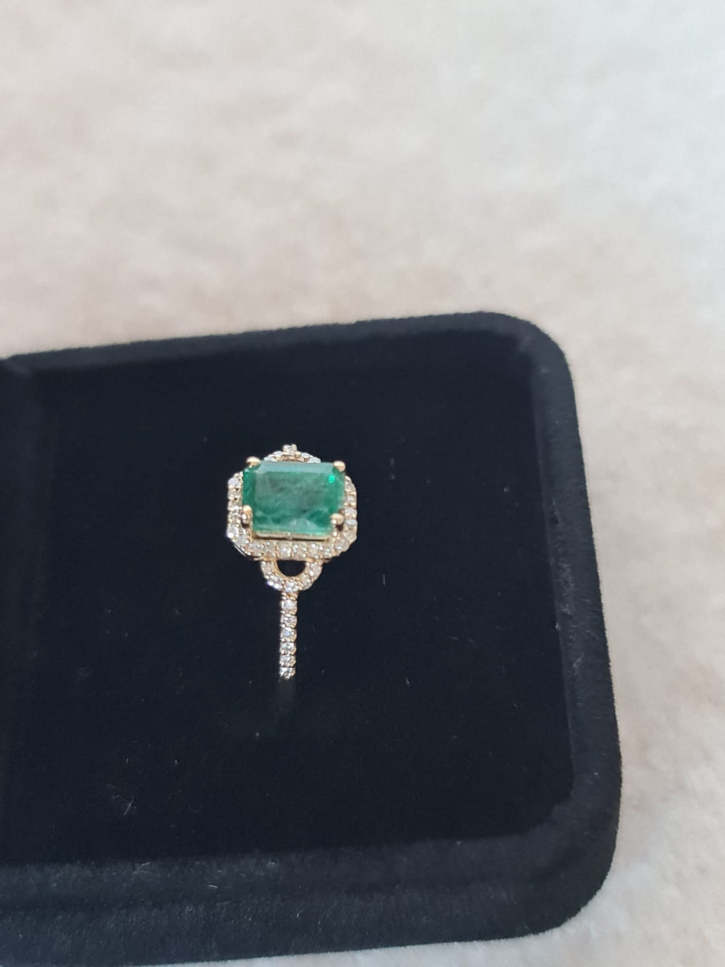 1.39 Ct Octagon Step Cut Natural Emerald 14K Gold
Ring-certified