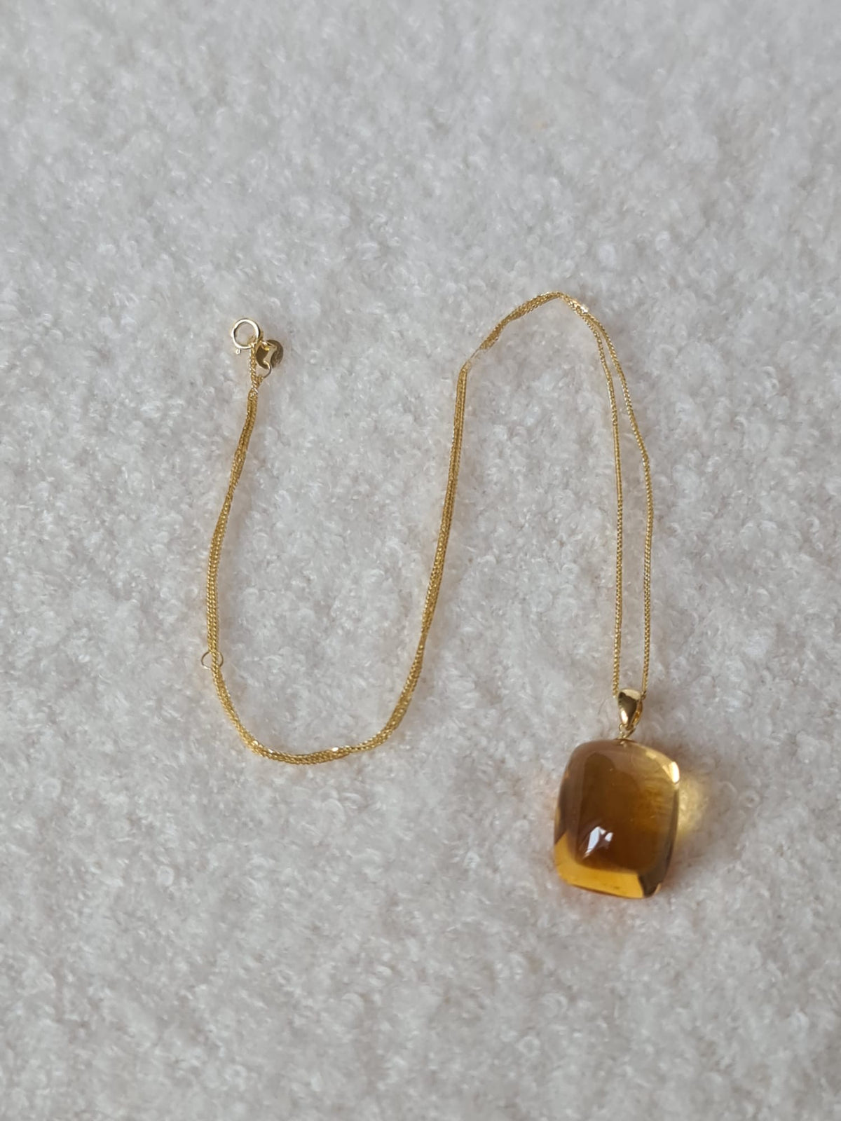 18k gold necklace with natural Citrine-certified